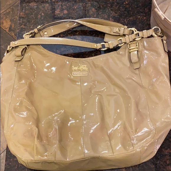 Coach Madison Patent Large Sophia Satchel Camel - Picture 4 of 4
